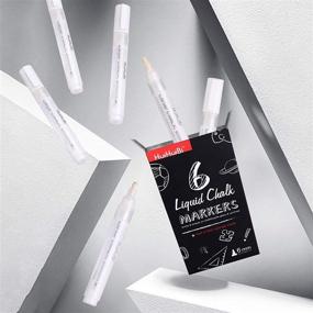 img 2 attached to 🖍 HUIHUIBI White Chalk Markers - 6 Pack Set: Versatile Liquid Chalk for Blackboards, Chalkboards, Windows, and More!