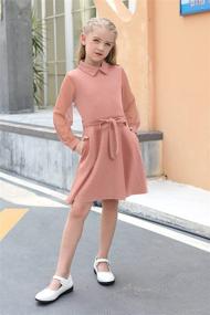 img 1 attached to 👗 GORLYA Sleeve Vintage Pockets GOR1030: Stylish Dresses for Girls' Clothing