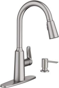 img 4 attached to 🚰 Moen Edwyn Spot-Resist Stainless Steel 1-Handle Deck Mount Pulldown Kitchen Faucet (Model 87028SRS)