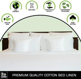 img 3 attached to 🛏️ Snow White Queen Size Bed Sheets Set - 100% Cotton - 400 Thread Count - 4 Piece Bedding with Deep Pocket - Sateen Weave