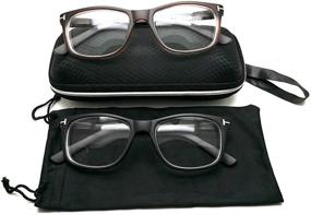 img 4 attached to Enhance your Vision with Black Rectangular Frame Nearsighted Driving Glasses for Men and Women