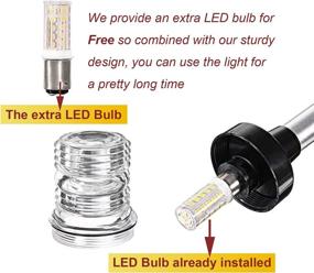 img 3 attached to 🚤 LYCAEA 6" Boat Anchor Light: High Visibility LED Navigation Light for Nautical Safety, Fixed Mount with Stainless Steel Base and Aluminum Tube - 12-24 VDC