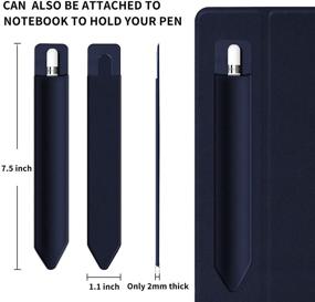 img 2 attached to 🖊️ YUOROS Pencil Grip Sleeve: the Ultimate Pen Holder Case for Apple Pencil, iPad Pro, Stylus Case, and Surface Pen Sleeve - 2 Pack (Blue, Black)