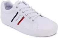 👟 nautica lace up classic white fashion sneaker in size 9.5 logo