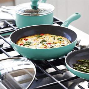 img 2 attached to Набор посуды GreenLife Soft Grip Diamond Ceramic Nonstick, 13 предметов, бирюзовый - Здоровая кухонная посуда.