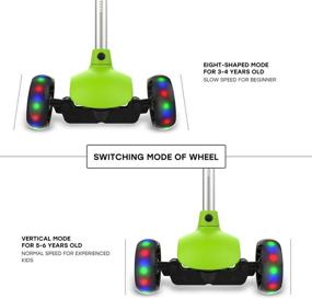 img 3 attached to Learn to Steer Height Adjustable Kick Scooter for Kids - 3 Wheel Scooter with LED Flashing Wheel and Two Mode Switch, Extra Wide Deck - Perfect Gifts for Toddler Boys & Girls