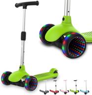 learn to steer height adjustable kick scooter for kids - 3 wheel scooter with led flashing wheel and two mode switch, extra wide deck - perfect gifts for toddler boys & girls logo