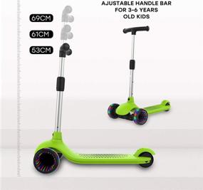 img 2 attached to Learn to Steer Height Adjustable Kick Scooter for Kids - 3 Wheel Scooter with LED Flashing Wheel and Two Mode Switch, Extra Wide Deck - Perfect Gifts for Toddler Boys & Girls