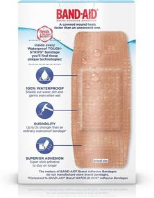 img 1 attached to 💦 Пластыри Band-Aid Brand Waterproof Extra Large Tough Strips - 2 упаковки, 10 штук