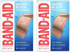 img 4 attached to 💦 Пластыри Band-Aid Brand Waterproof Extra Large Tough Strips - 2 упаковки, 10 штук