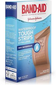 img 3 attached to 💦 Пластыри Band-Aid Brand Waterproof Extra Large Tough Strips - 2 упаковки, 10 штук