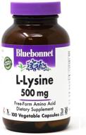 💊 капсулы bluebonnet nutrition l-lysine 500 мг - поддержка здоровой иммунной функции, синтез коллагена - без сои, без глютена, не гмо, кошерные, веганские - 100 штук логотип