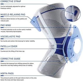 img 3 attached to Bauerfeind GenuTrain P3 Knee Support - Left Knee - Size 3, Black - Corrects Misalignment of the Kneecap