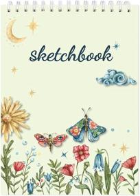 img 3 attached to 📔 120gsm Vintage Floral Sketch Book - 8x11.5 Inch Floral Notebook for Drawing, Writing, and Sketching - Pack of 2 Sketch Pads