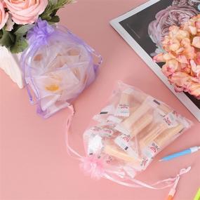 img 1 attached to 🎁 100pcs Assorted Color Organza Bags, 5x7 inches Mesh Gift Bags with Drawstring Closure – Ideal for Candy, Jewellery & More