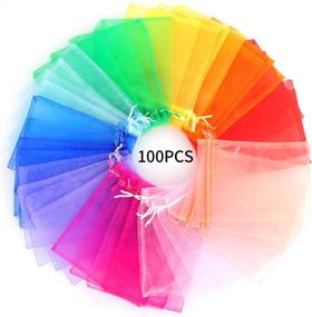 img 3 attached to 🎁 100pcs Assorted Color Organza Bags, 5x7 inches Mesh Gift Bags with Drawstring Closure – Ideal for Candy, Jewellery & More