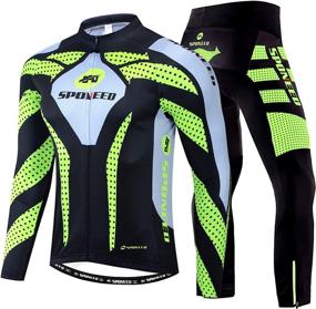 img 4 attached to 🚴 sponeed Men's Cycling Jersey: Ultimate Full Sleeve Riding Wear with Long Sleeve T-Shirt and Pants