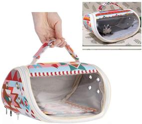img 3 attached to Small Pet Breathable Bird Carrier Bag – Portable Outgoing Bag for Parrot, Budgie, Parakeet, Cockatiel, Conure, Lovebird, Finch, Canary, Amazon, Hamster, Mice, Rat, Chinchilla, Guinea Pig, Squirrel