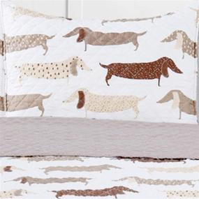 img 1 attached to 🐶 Dachshund Dogs Animal Quilt Set: Full/Queen Size in Taupe by Sleeping Partners - Premium Quality for a Restful Sleep