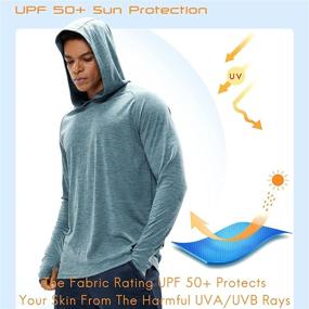 img 2 attached to Haimont Men's Lightweight Sun Hoodie: Maximum UV Protection, Long Sleeve Workout Shirt with Thumbholes for an Athletic Fit