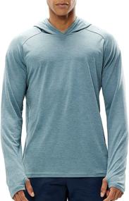 img 4 attached to Haimont Men's Lightweight Sun Hoodie: Maximum UV Protection, Long Sleeve Workout Shirt with Thumbholes for an Athletic Fit