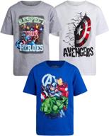 marvel avengers boys pack t shirts: trendy tops, tees & shirts for boys' clothing logo