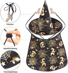 img 3 attached to 🧙 Enchanting POPETPOP Pet Halloween Costumes Cape with Wizard Hat: Perfect Apparels for Your Dog or Cat's Halloween Transformation