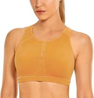 👙 syrokan women's high impact padded supportive non-wired full coverage sports bra logo