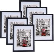 🖼️ set of 6 11x14 picture frames - display 8x10 photos with mat or 11x14 without mat - tabletop and wall hanging - classic simple frames for home office decor - black logo