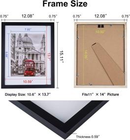 img 2 attached to 🖼️ Set of 6 11x14 Picture Frames - Display 8x10 Photos with Mat or 11x14 without Mat - Tabletop and Wall Hanging - Classic Simple Frames for Home Office Decor - Black