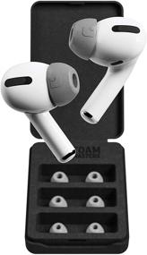 img 4 attached to 🎧 Оптимизированные пены Мастеров памяти для AirPods Pro - 3 пары, Версия 4.0 - Черная магия, Улучшенный комфорт, Надежная посадка, Повышенная шумоподавление, Последние заменители наушников 2021 года (разные размеры S/M/L, серый)