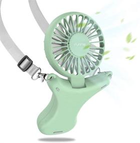 img 4 attached to FUNME Hands-Free USB Personal Fan - Green Necklace Fan with 3350mAh Battery, Up to 17 Hours of Use, Rechargeable & Portable, 3 Speeds, Foldable Design, Soft Light - Ideal for Outdoors, Travel, and Indoor Activities