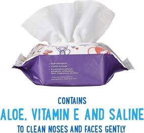 img 3 attached to 🧸 Нежные и гипоаллергенные влажные салфетки Mama Bear для носа и лица для младенцев на основе солевого раствора - без запаха и эффективные, 180 шт (6 упаковок)