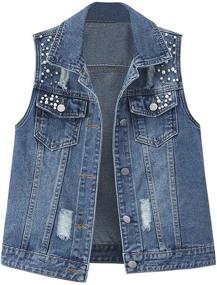 img 4 attached to JUDYBRIDAL Womens Distressed Beading Waistcoat