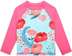 img 3 attached to XFGIRLS Girls Swimsuit Toddler Two Piece Long Sleeve Bathing Suit Swimwear UPF 50+ for Swimming