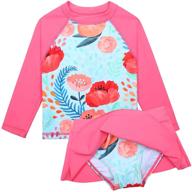 xfgirls girls swimsuit toddler two piece long sleeve bathing suit swimwear upf 50+ for swimming logo