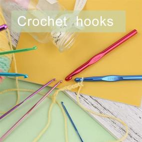img 1 attached to 🧶 Ultimate Crochet Hooks Set: 14 Pcs Hooks, 58 Pcs Needle Accessories, Aluminum Hooks, Marking Clips, Large Eye Needles - Perfect for Yarn Craft!
