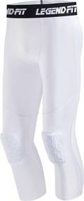 img 4 attached to 🏀 LEGENDFIT Youth Boys Basketball Compression Pants: Knee Pad Capri Padded Sport Tights