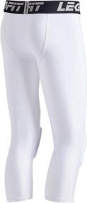 img 3 attached to 🏀 LEGENDFIT Youth Boys Basketball Compression Pants: Knee Pad Capri Padded Sport Tights