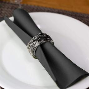 img 3 attached to 👻 Linen-Feel Black Paper Napkins: 200 Decorative Cloth-Like Dinner Napkins for Halloween, Bathroom, Parties, Weddings, Dinners, or Events