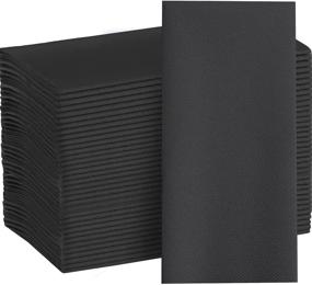 img 4 attached to 👻 Linen-Feel Black Paper Napkins: 200 Decorative Cloth-Like Dinner Napkins for Halloween, Bathroom, Parties, Weddings, Dinners, or Events