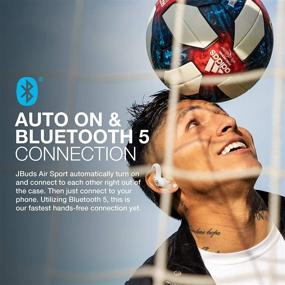 img 1 attached to 🎧 Беспроводные Bluetooth наушники JLab JBuds Air Sport + Зарядный футляр - Белые - Устойчивые к поту IP66 - Соединение Bluetooth 5.0 класса 1 - 3 настройки звука EQ: JLab Signature, Balanced, Bass Boost