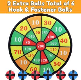 img 3 attached to 🎯 Premium Kids Dartboard Set with 6 Balls, Hook-and-Loop Fasteners, 11.8 Inches (30 cm) Diameter - Classic and Safe Dartboard Game for Children