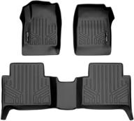 🚗 custom fit floor mats: smartliner 2 row liner set for 2015-2021 chevy colorado crew cab/gmc canyon crew cab - black logo