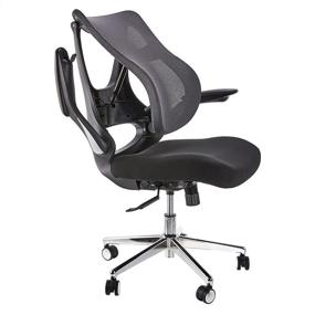 img 2 attached to 🪑 AmazonCommercial High-Back Mesh Chair with Advanced Lumbar Technology - Ergonomic and Infinite Adjustability, Black