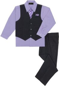 img 2 attached to 👔 Complete Boys' Formal Outfit: Vest, Pant, Shirt, and Hanky – Stylish Boys' Clothing Set