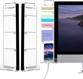 img 4 attached to 📝 Convenient Computer Monitor Memo Board: Acrylic Sticky Note Holder & Phone Stand (Left&Right)