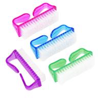 🧼 chuya 4-piece handle grip nail brush set - fingernail and toenail cleaner pedicure scrub brushes for effective foot cleaning (multicolor) logo