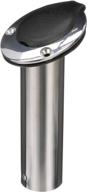 🎣 attwood 66362-7 2-inch diameter stainless steel flush mount rod holder - 7 ½ inches long, top flange with 30-degree angle, open base end logo