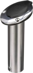 img 4 attached to 🎣 Attwood 66362-7 2-Inch Diameter Stainless Steel Flush Mount Rod Holder - 7 ½ Inches Long, Top Flange with 30-Degree Angle, Open Base End
